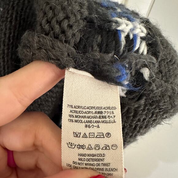 S Free People Oversized Frosted Fair Isle Cardigan Coat - Picture 5 of 5